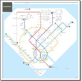 Singapore MRT & LRT train / rail map